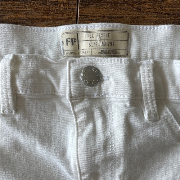 Free People Skinny High Rise White Denim Jeans - Picture 2 of 5